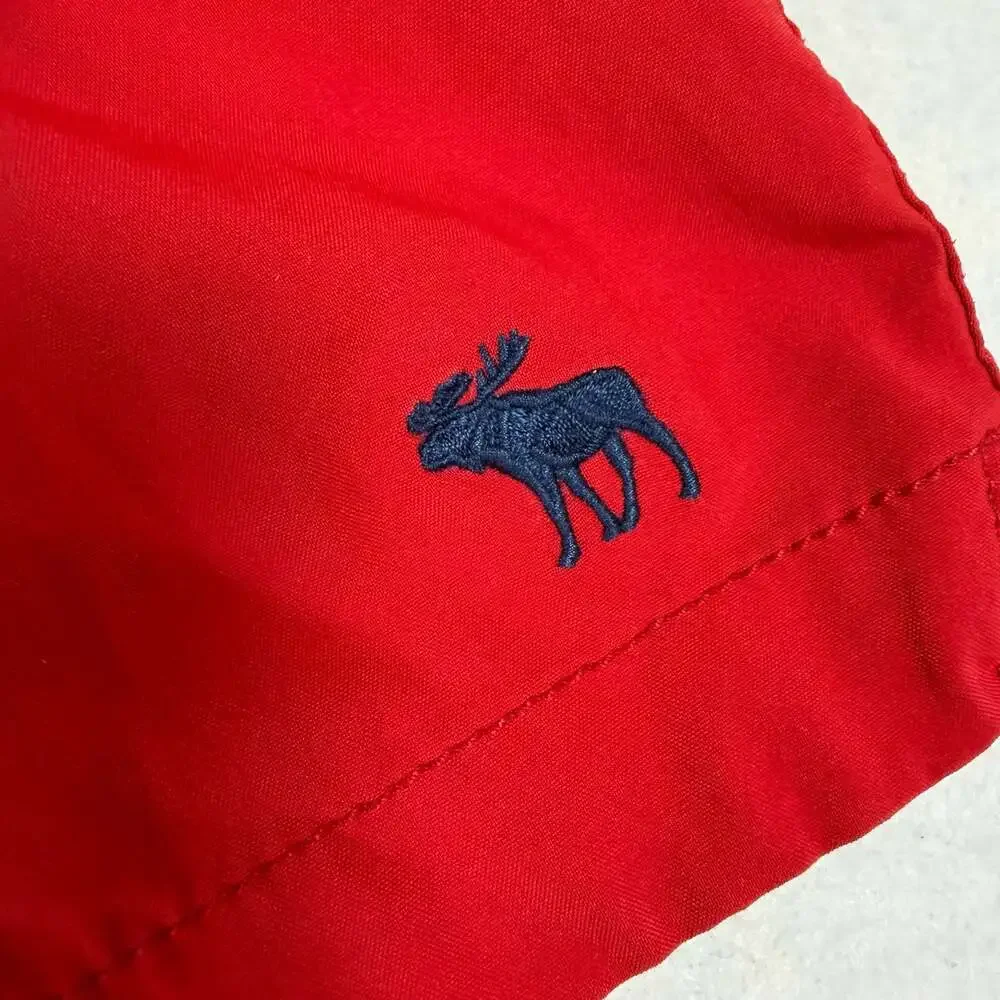 Abercrombie & Fitch Trunks Mens Size L Red Stretch Swim Shorts